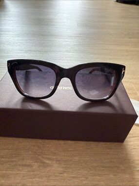 Tom Ford Women's Tortoiseshell Sunglasses with Dark Gradient Lenses